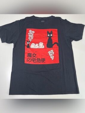 Studio Ghibli Kiki's Delivery Service "Jiji & Kittens" Tee 100% Cotton MEDIUM